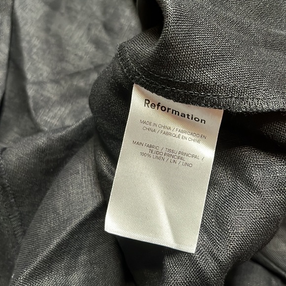 REFORMATION Selia open-back linen maxi dress BLACK SIZE SMALL - Picture 8 of 8